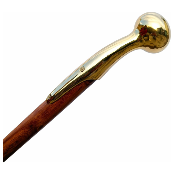 Round Brass Handle Walking Cane – 36 Inch Handmade Wooden Walking Stick