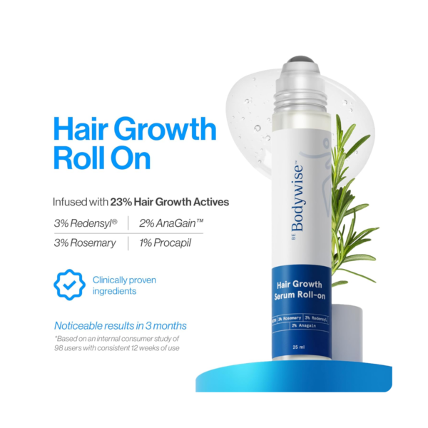 Alternative view of Be Bodywise Rosemary Hair Growth Serum Roll-On 25ml Pack of 2 – 3% Redensyl, 3% Rosemary & 2% AnaGain