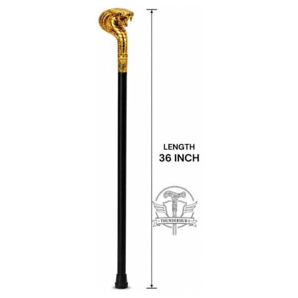 Cobra Brass Walking Cane – 36 Inch Handmade Wooden Walking Stick