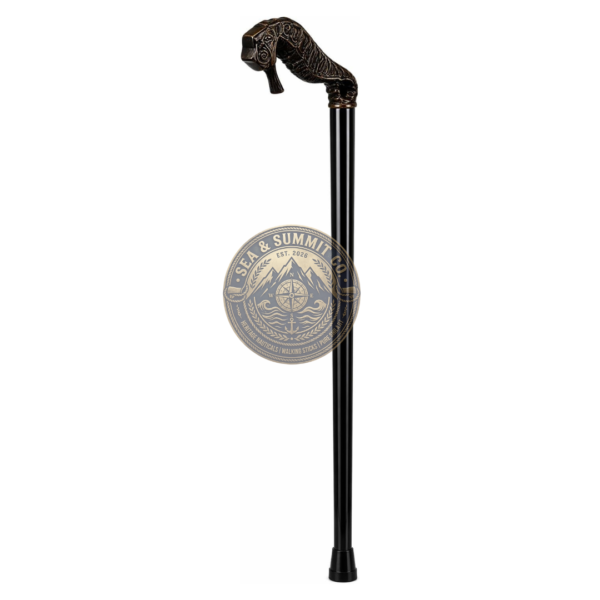 Antique Bronze Horse Head Walking Cane – 36 Inch Handmade Wooden Walking Stick