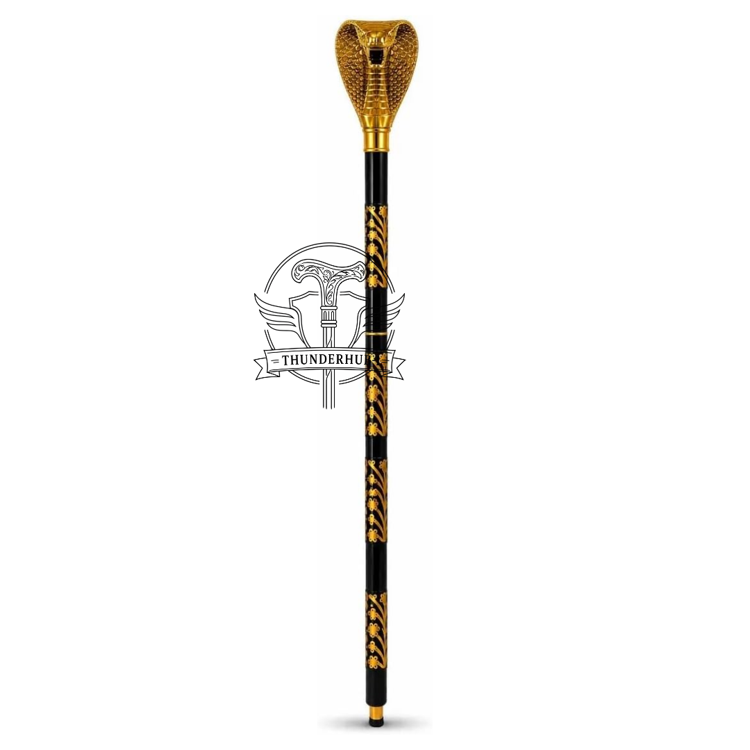 Premium Lion Cobra Brass Walking Stick - Image 4