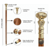 Round Brass Handle Walking Cane – 36 Inch Handmade Wooden Walking Stick - Product Image 14