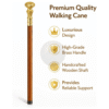 Round Brass Handle Walking Cane – 36 Inch Handmade Wooden Walking Stick - Product Image 19