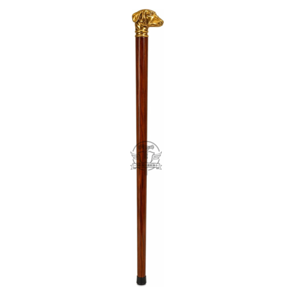 Labrador Dog Head Brass Walking Cane – 36 Inch Handmade Wooden Walking Stick