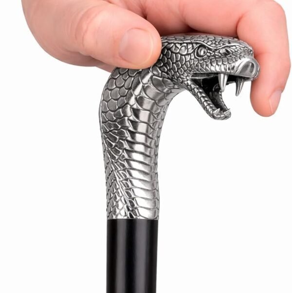 Cobra Face Brass Head Walking Stick 36 Inch – Premium Handcrafted Wooden Cane | Vintage Style