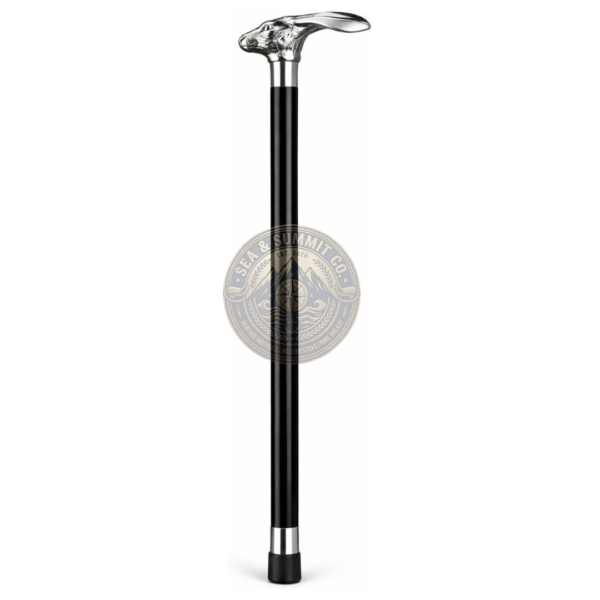 Silver Rabbit Head Walking Cane – 36 Inch Premium Wooden Walking Stick with Polished Metal Handle
