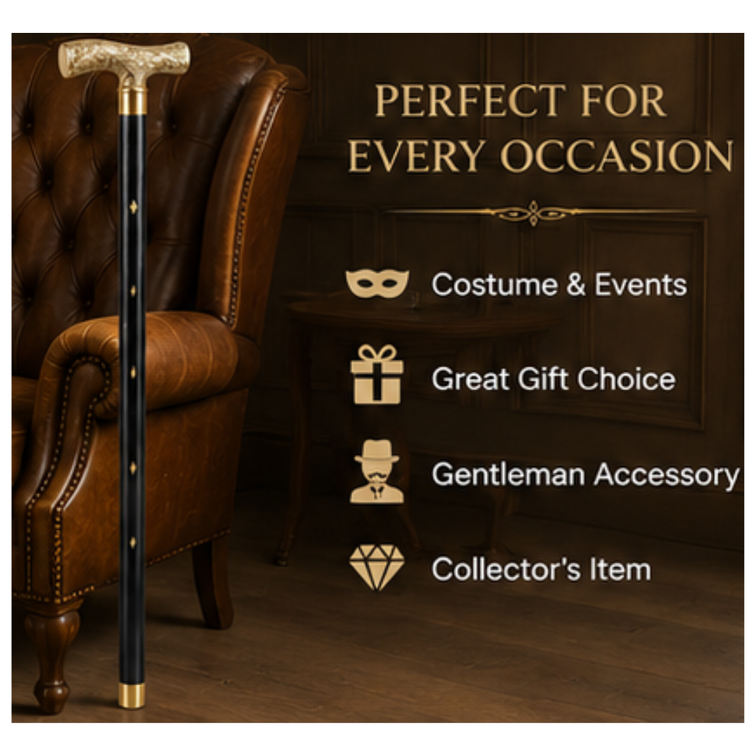 Premium Gold Handle Walking Stick - Image 6