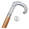 Silver Derby Handle Walking Cane – 36 Inch Premium Wooden Walking Stick with Polished Metal Handle