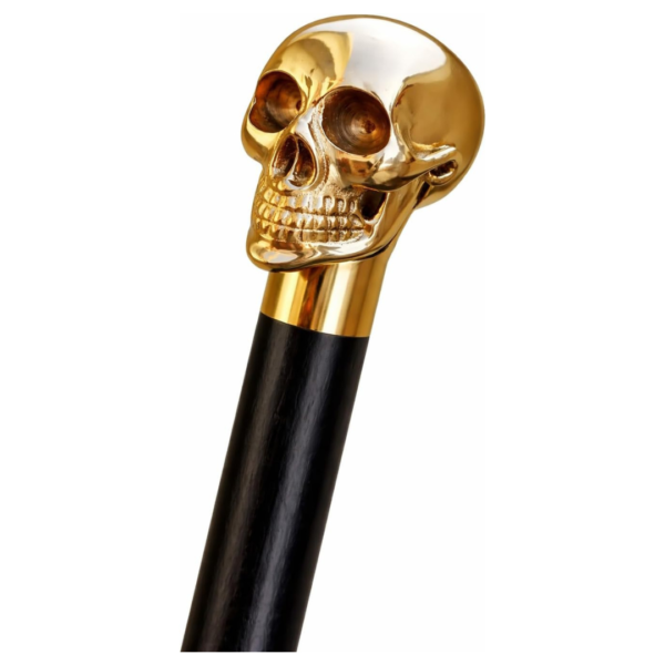 Skull Brass Walking Cane – 36 Inch Handmade Wooden Walking Stick