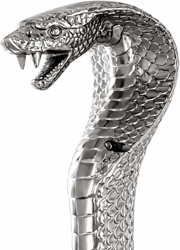 Cobra Face Brass Head Walking Stick 36 Inch – Premium Handcrafted Wooden Cane | Vintage Style - Image 9