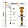 Floral Brass Knob Handle Walking Cane – 36 Inch Handmade Wooden Walking Stick - Product Image 8
