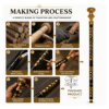 Floral Brass Knob Handle Walking Cane – 36 Inch Handmade Wooden Walking Stick - Product Image 10