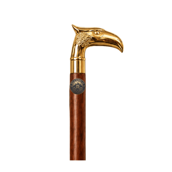 Eagle Head Brass Walking Cane – 36 Inch Gold Handle Wooden Walking Stick, Vintage Collectible Cane - Product Image 6