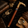 Eagle Head Brass Walking Cane – 36 Inch Gold Handle Wooden Walking Stick, Vintage Collectible Cane - Product Image 5