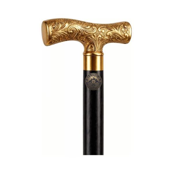 Engraved Brass T Handle Walking Cane – 36 Inch Handmade Wooden Walking Stick - Product Image 10