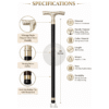 Engraved Brass T Handle Walking Cane – 36 Inch Handmade Wooden Walking Stick - Product Image 17
