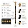 Floral Brass Knob Handle Walking Cane – 36 Inch Handmade Wooden Walking Stick - Product Image 3