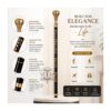 Floral Brass Knob Handle Walking Cane – 36 Inch Handmade Wooden Walking Stick
