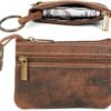 Genuine Leather Coin Purse for Men – Dual Zipper Wallet