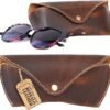 Genuine Leather Sunglasses Case – Vintage Eyeglass Holder - Product Image 4