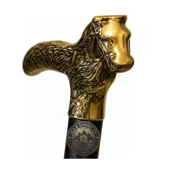 Lion Head Brass Walking Cane – 36 Inch Handmade Wooden Walking Stick - Product Image 6