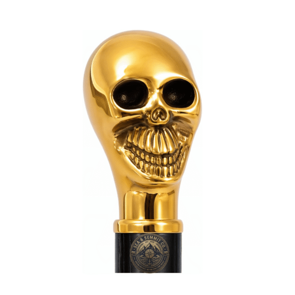 Skull Brass Walking Cane – 36 Inch Handmade Wooden Walking Stick - Product Image 13