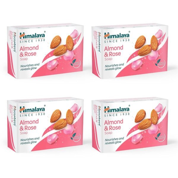 Himalaya Herbals Almond & Rose Soap 125g Pack of 4 Bath Bars