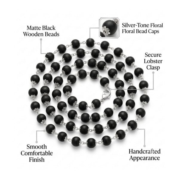 Karungali Chain Mala – Natural Ebony Wood Prayer Necklace