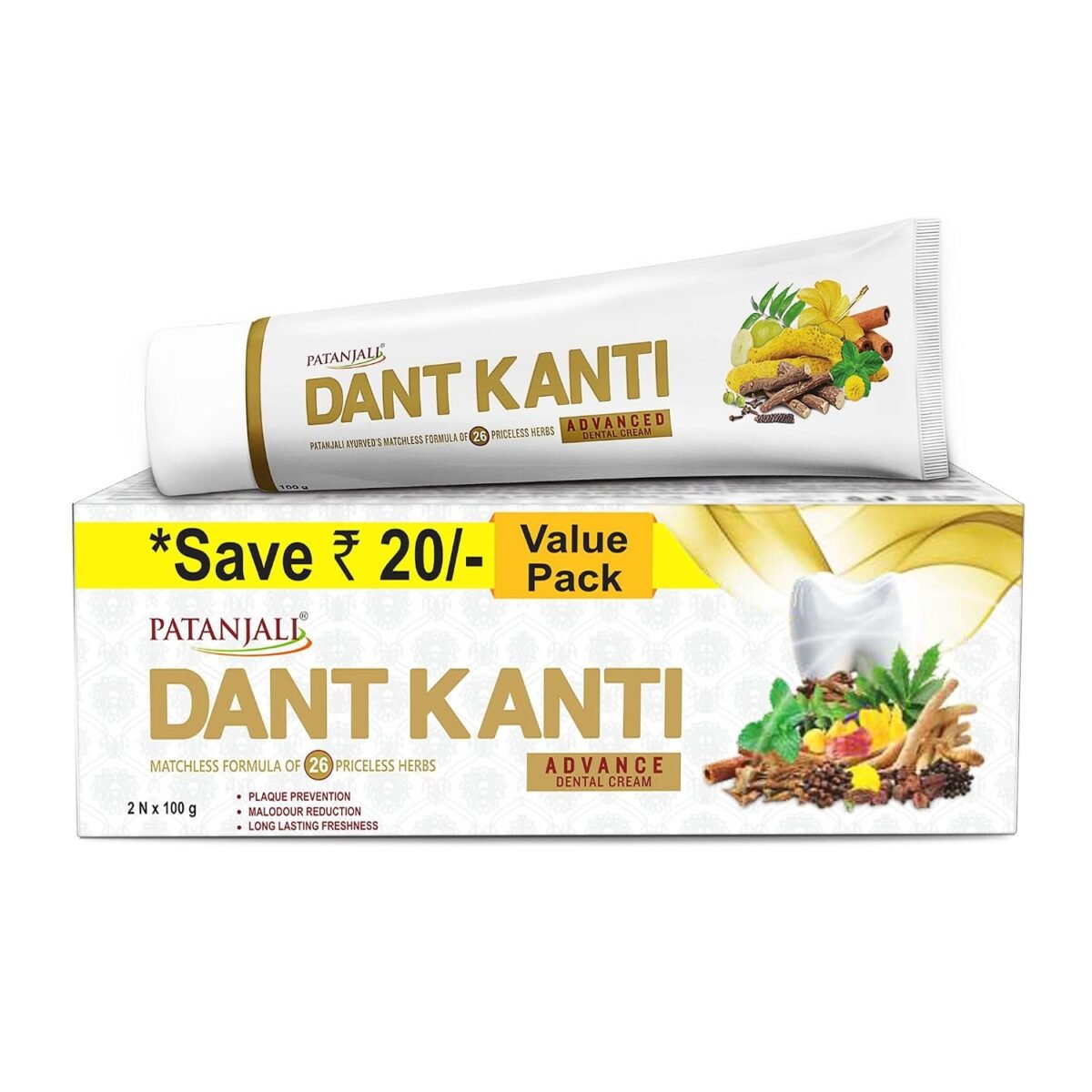 Patanjali Dant Kanti Advance Toothpaste 100g Pack of 2
