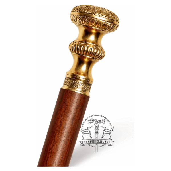 Round Brass Handle Walking Cane – 36 Inch Handmade Wooden Walking Stick - Product Image 7