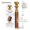 Round Brass Handle Walking Cane – 36 Inch Handmade Wooden Walking Stick - Product Image 5