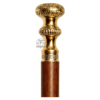 Round Brass Handle Walking Cane – 36 Inch Handmade Wooden Walking Stick