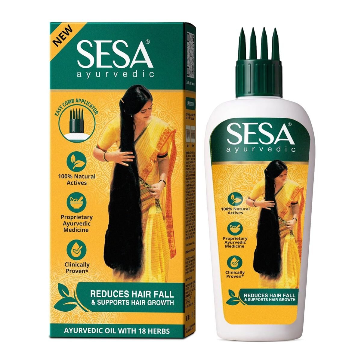 Sesa Ayurvedic Hair Oil 100ml Pack of 2 with Comb Applicator