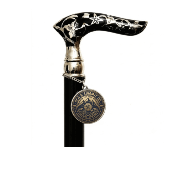 Floral Engraved Brass Derby Walking Cane – 36 Inch Handmade Wooden Walking Stick - Product Image 7