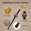 Lion Head Walking Cane Decorative Brass Handle Black Shaft - Product Image 13