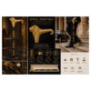Lion Head Walking Cane Decorative Brass Handle Black Shaft - Product Image 3