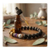 Lava Stone Bracelet with Tiger Eye & Amethyst Beads for Men - Product Image 4