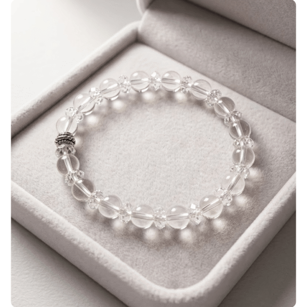 Clear Quartz Crystal Bracelet 8mm Natural Gemstone Stretch Bracelet