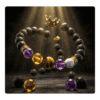 Lava Stone Bracelet with Tiger Eye & Amethyst Beads for Men - Product Image 2