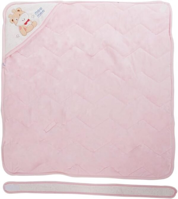 Baby Hooded Blanket Wrapper Soft Cotton Pink Receiving Blanket - Product Image 2