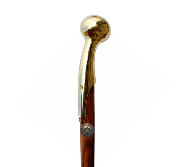 Solid Brass Ball Knob Handle Walking Cane 38 Inch Hardwood Stick