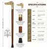 Duck Head Brass Walking Cane ? 36 Inch Handmade Wooden Walking Stick - Image 5