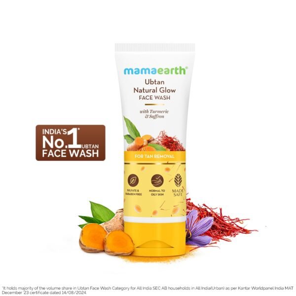 Mamaearth Ubtan Natural Glow Face Wash 100ml with Turmeric - Product Image 2
