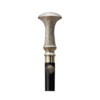 Ornate Silver Engraved Handle Walking Cane 37 Inch Decorative Black Wooden Walking Stick