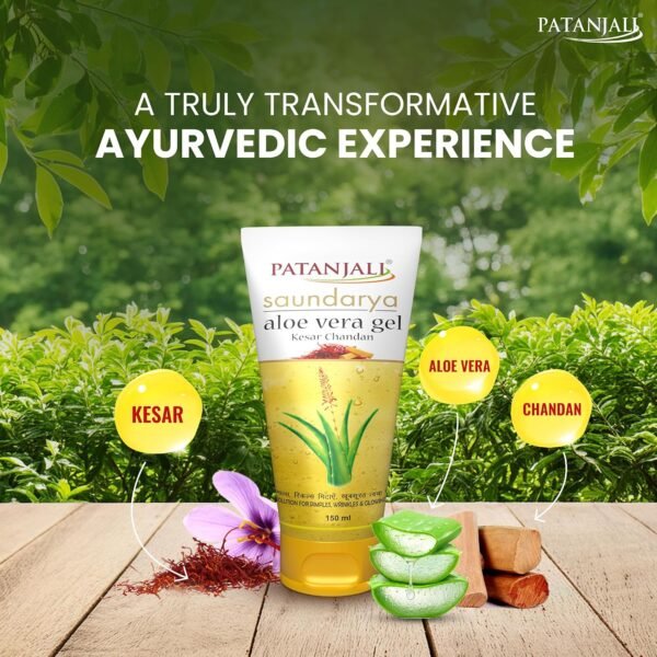 Patanjali Saundarya Aloe Vera Gel Kesar Chandan 150ml - Product Image 2