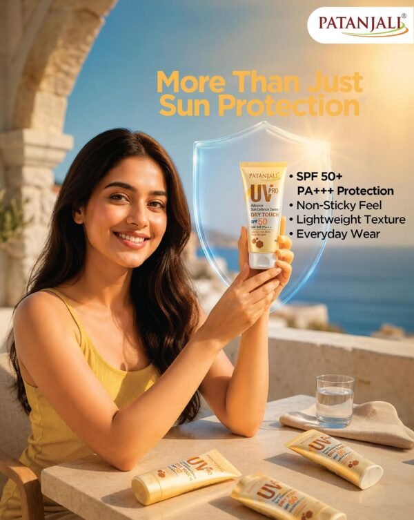 Patanjali UV Pro SPF 50 PA+++ Dry Touch Sunscreen Cream 50g - Product Image 2