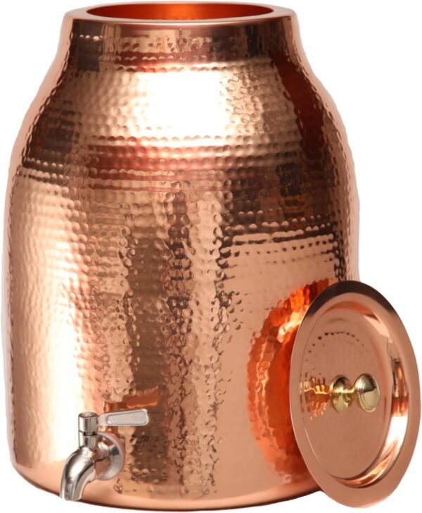 Pure Copper Water Dispenser 3.5 Gallon Hand Hammered with Spigot - Product Image 2