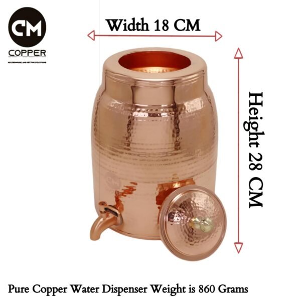 Pure Copper Water Dispenser 3.5 Gallon Hand Hammered with Spigot - Product Image 5