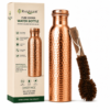 Hammered Pure Copper Water Bottle 34 oz with Bag & Cleaning Brush Set - Product Image 14