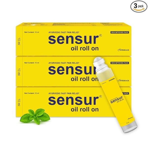 Sensur Ayurvedic Pain Relief Oil Roll On 10ml Pack of 3